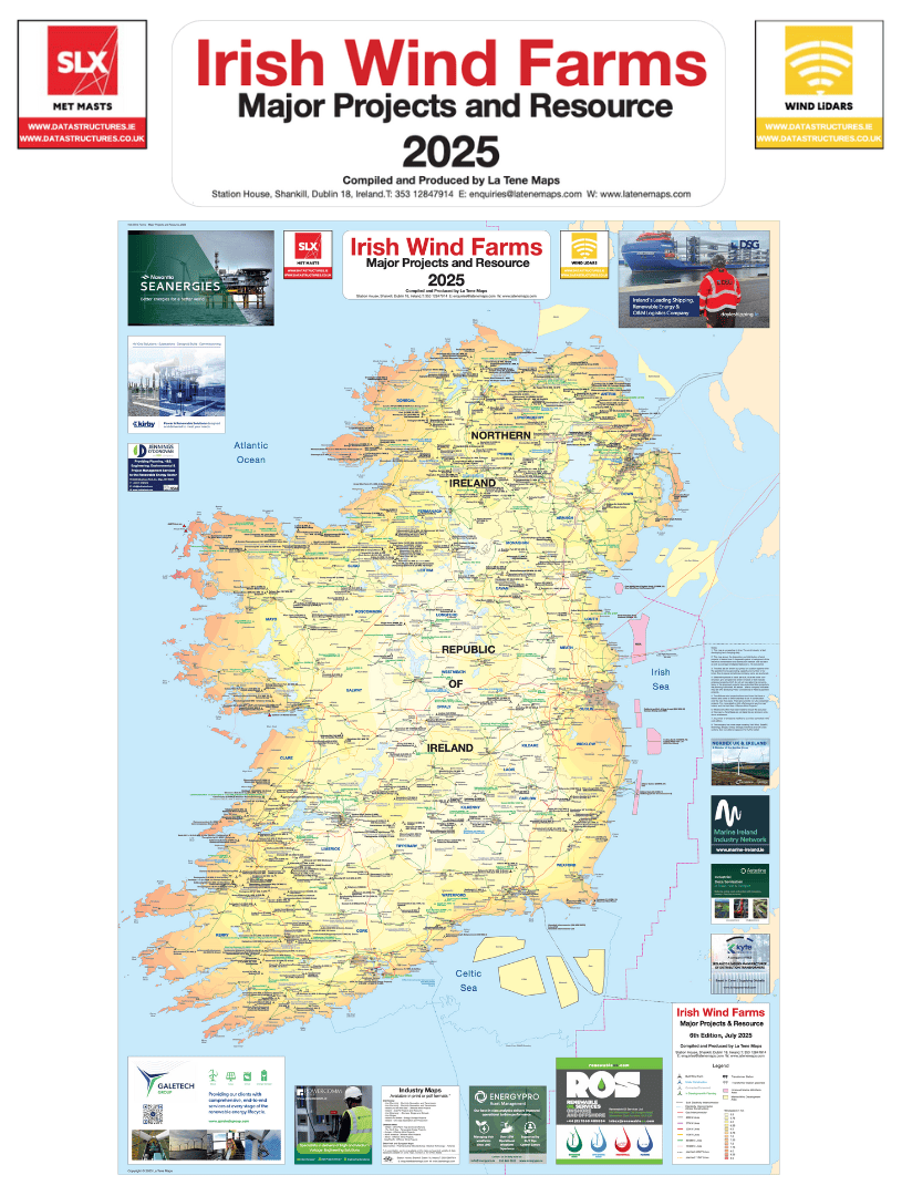 Data Structures on 'Ireland – Wind Farm Projects and Resource' Map 2025